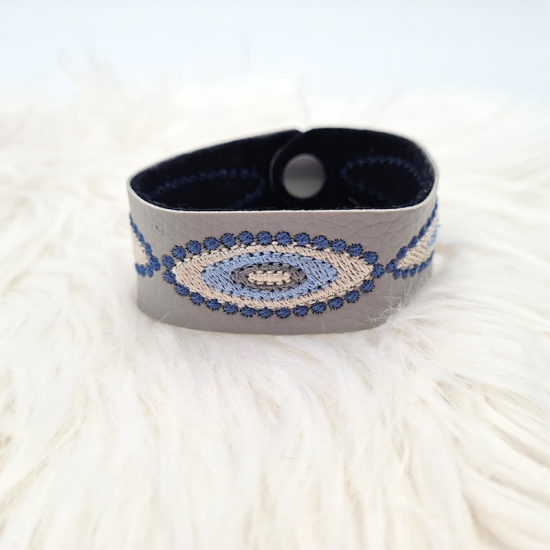Armband in grau/blau, 23cm lang